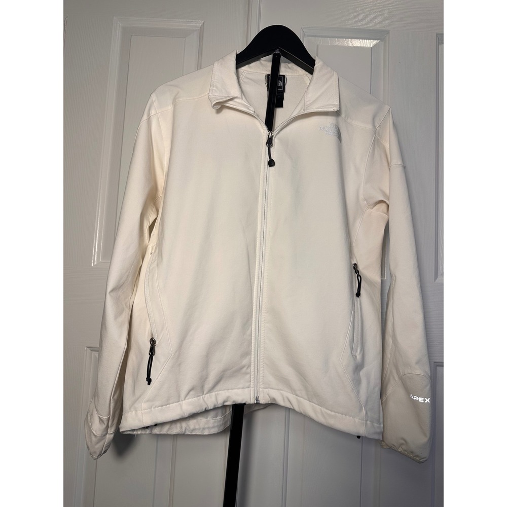 The North Face Apex Softshell Jacket Womens Large Cream White Full Zip